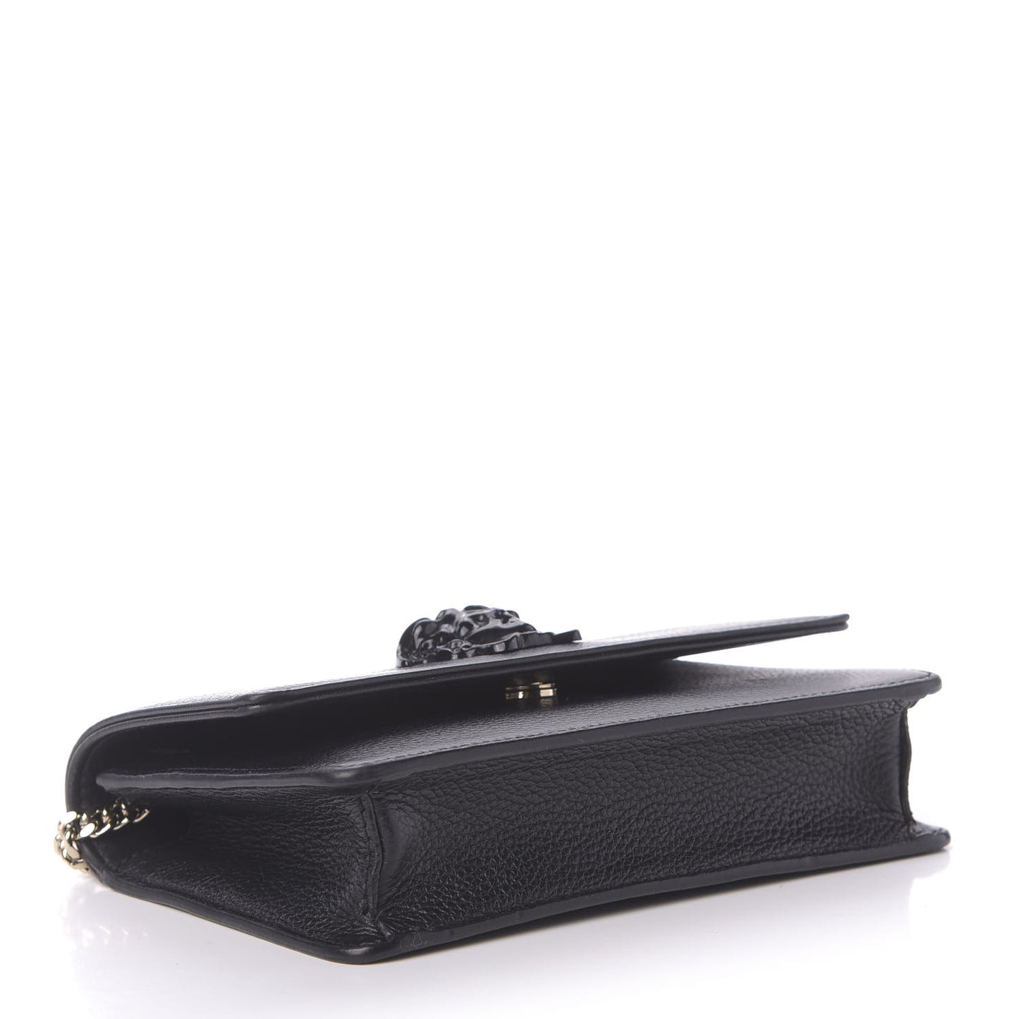 Grained Calfskin Palazzo Chain Evening Bag Black