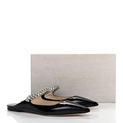 Jimmy Choo Patent Calfskin Bing Flats 38.5 Black 9 of 9