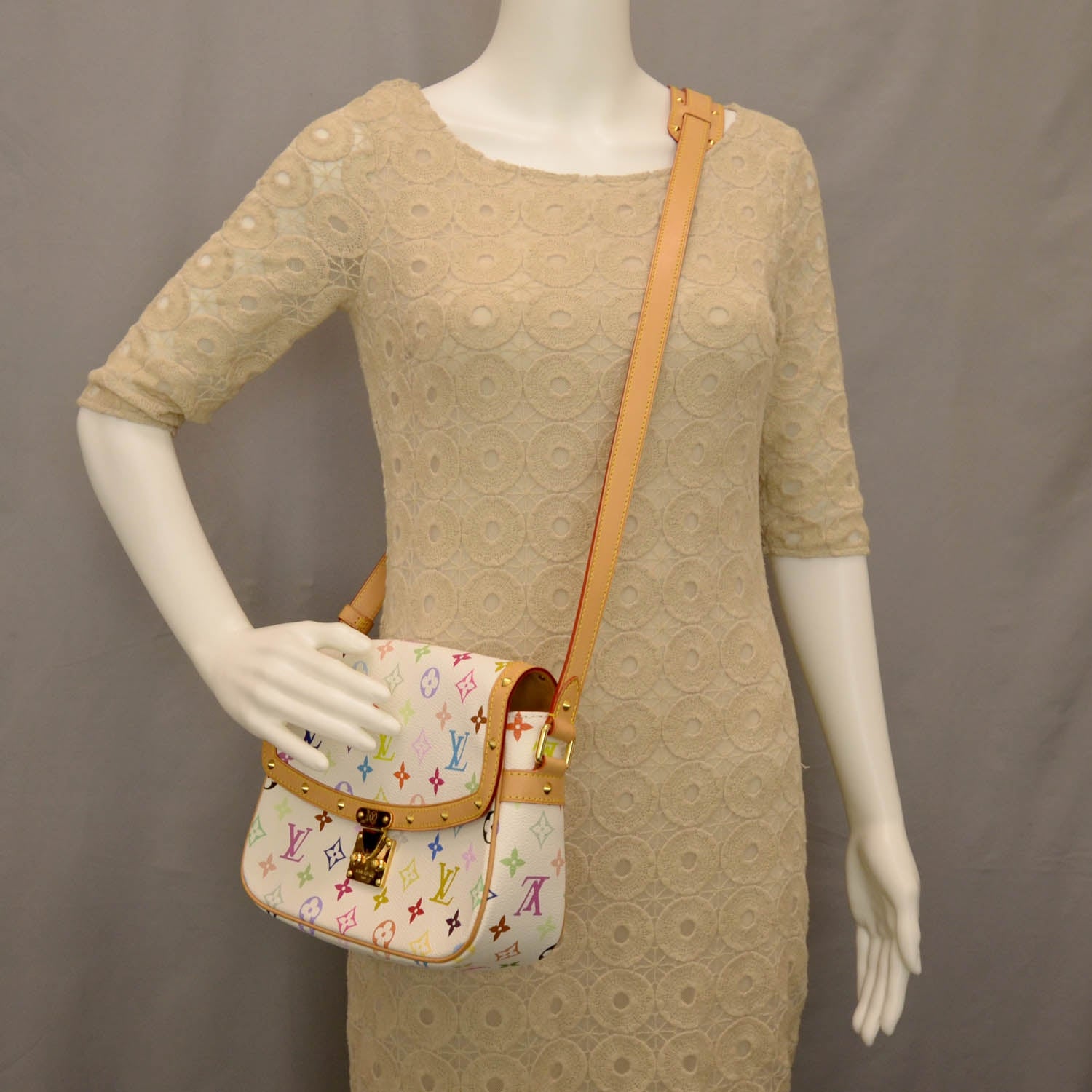 Louis Vuitton Monogram Multicolor Sologne White 2 of 7