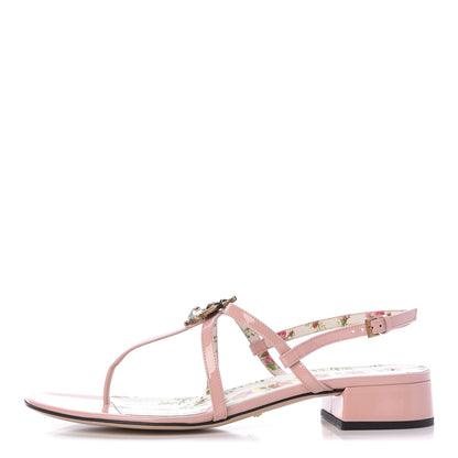Gucci Patent Bee Thong Sandal 39.5 Perfect Pink 1 of 10