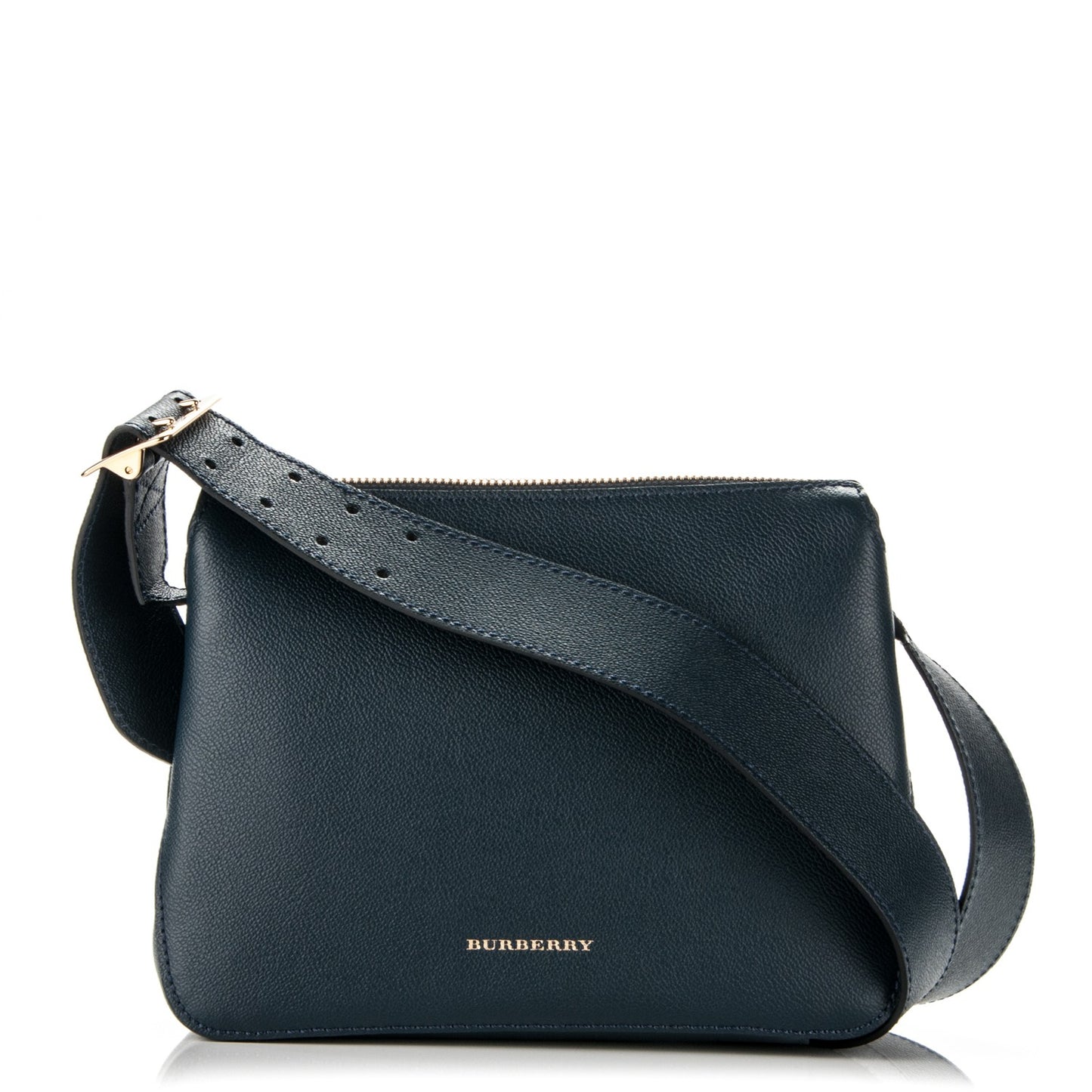 Soft Grain Calfskin House Check Small Helmsley Crossbody Blue Carbon