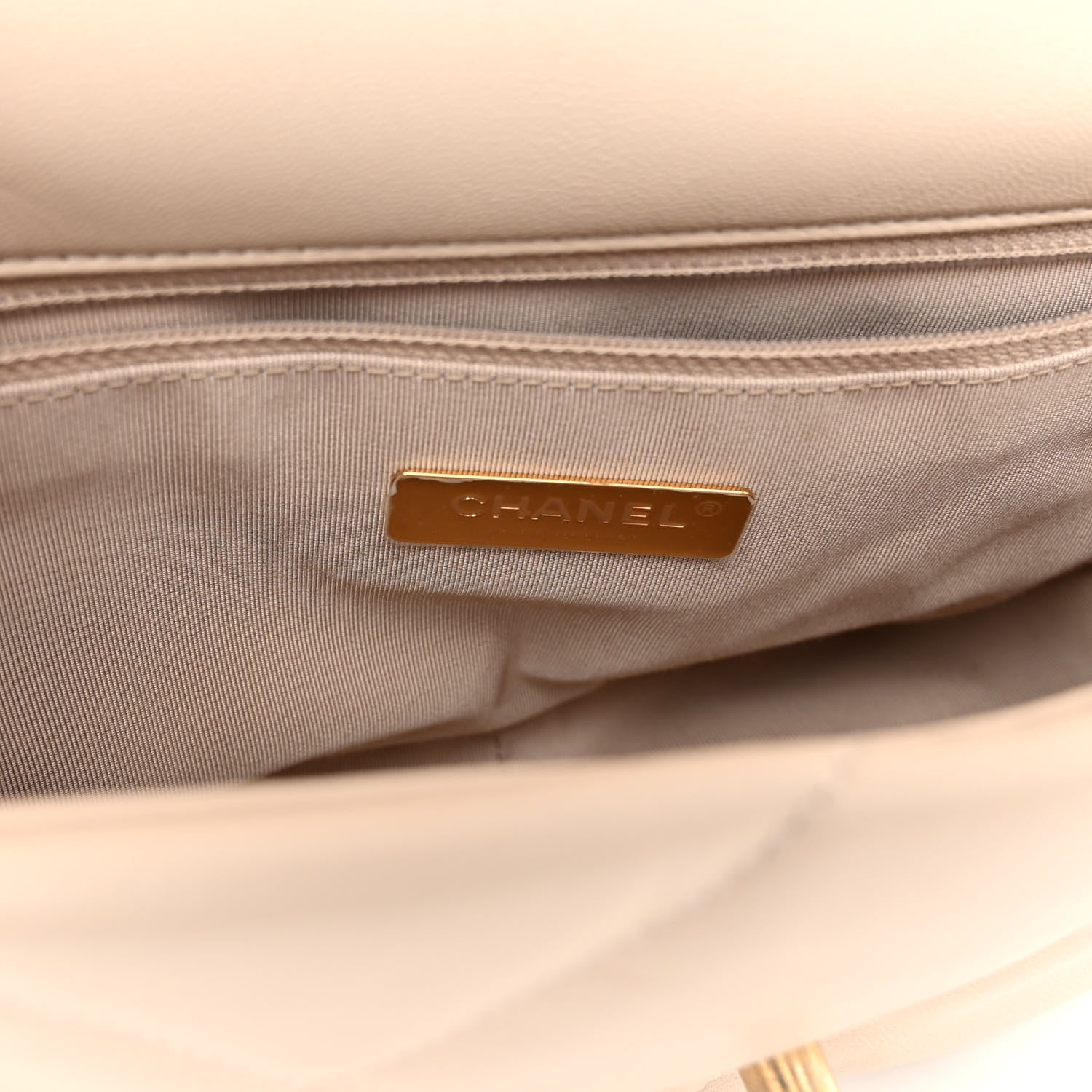Chanel Goatskin Quilted Medium Chanel 19 Flap Beige 6 of 10
