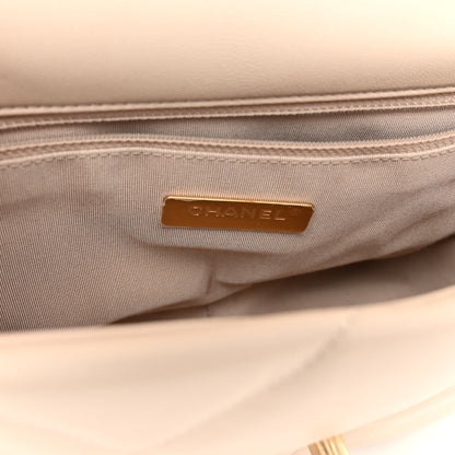 Chanel Goatskin Quilted Medium Chanel 19 Flap Beige 6 of 10