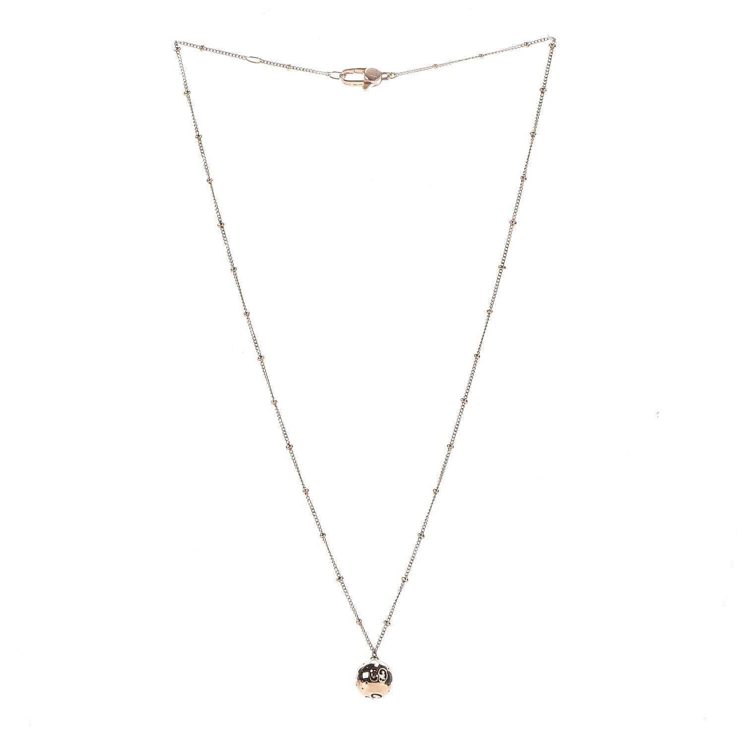 Gucci 18K Rose Gold Icon Station Pendant Necklace 3 of 6