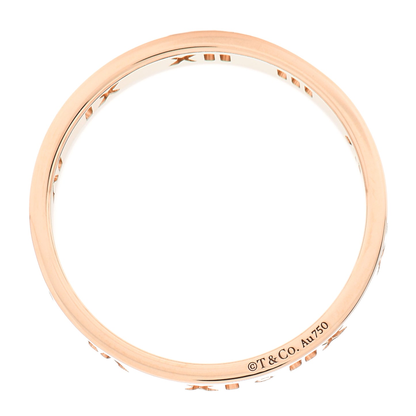18K Rose Gold Diamond Narrow Atlas Pierced Ring 60 9.25