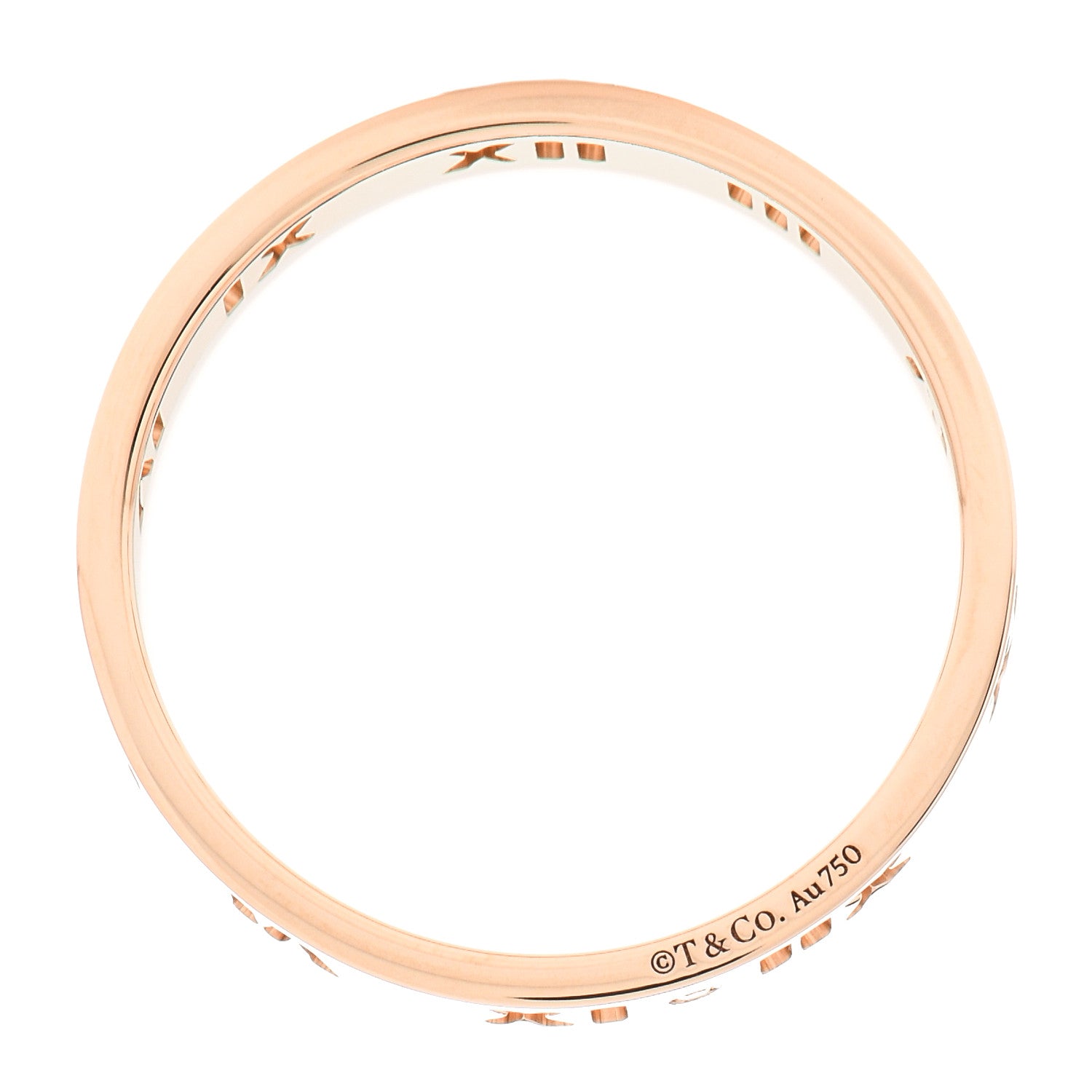 Tiffany 18K Rose Gold Diamond Narrow Atlas Pierced Ring 60 9.25 4 of 6
