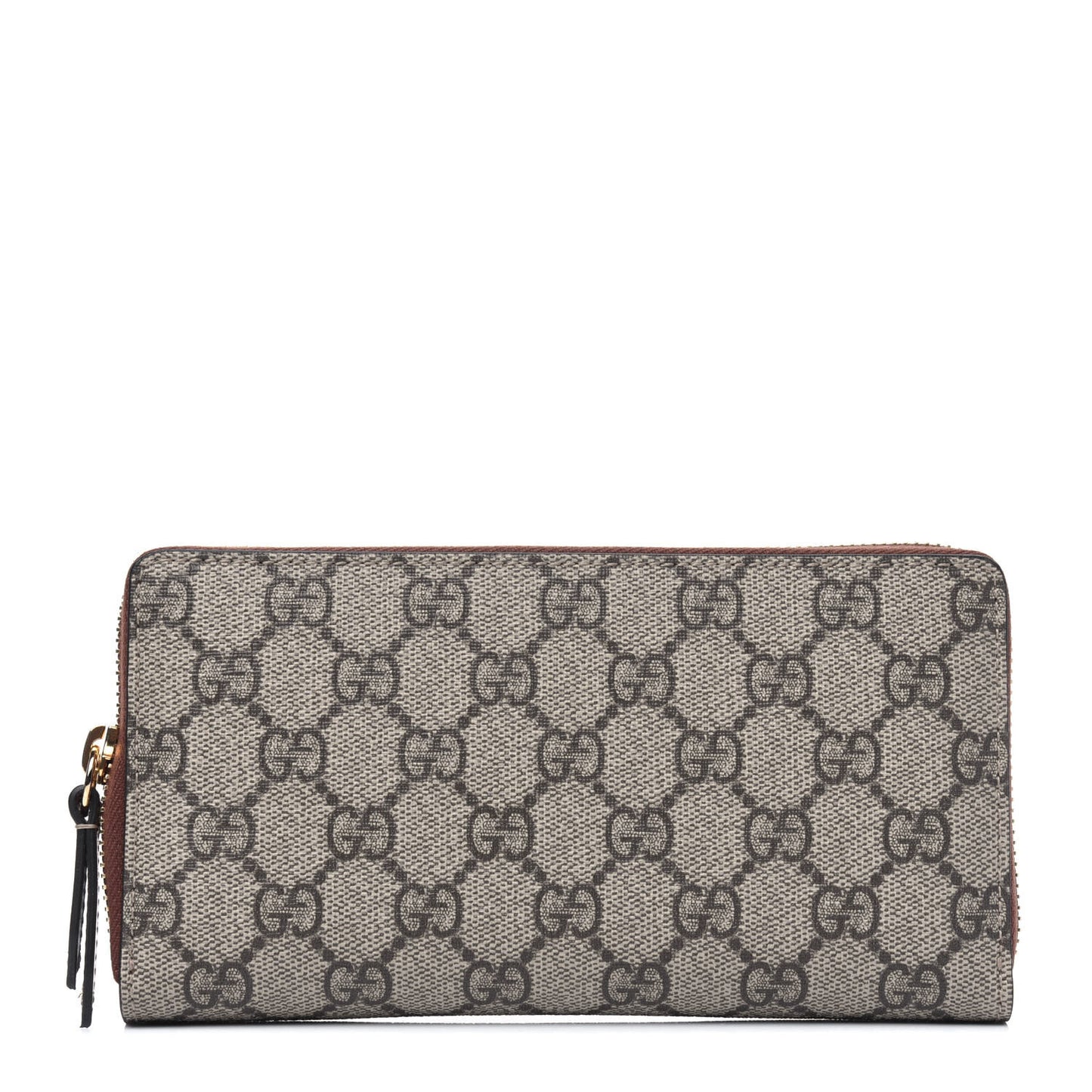 GG Supreme Monogram Cuoio Toscano Zip Around Wallet Beige Ebony Cuir