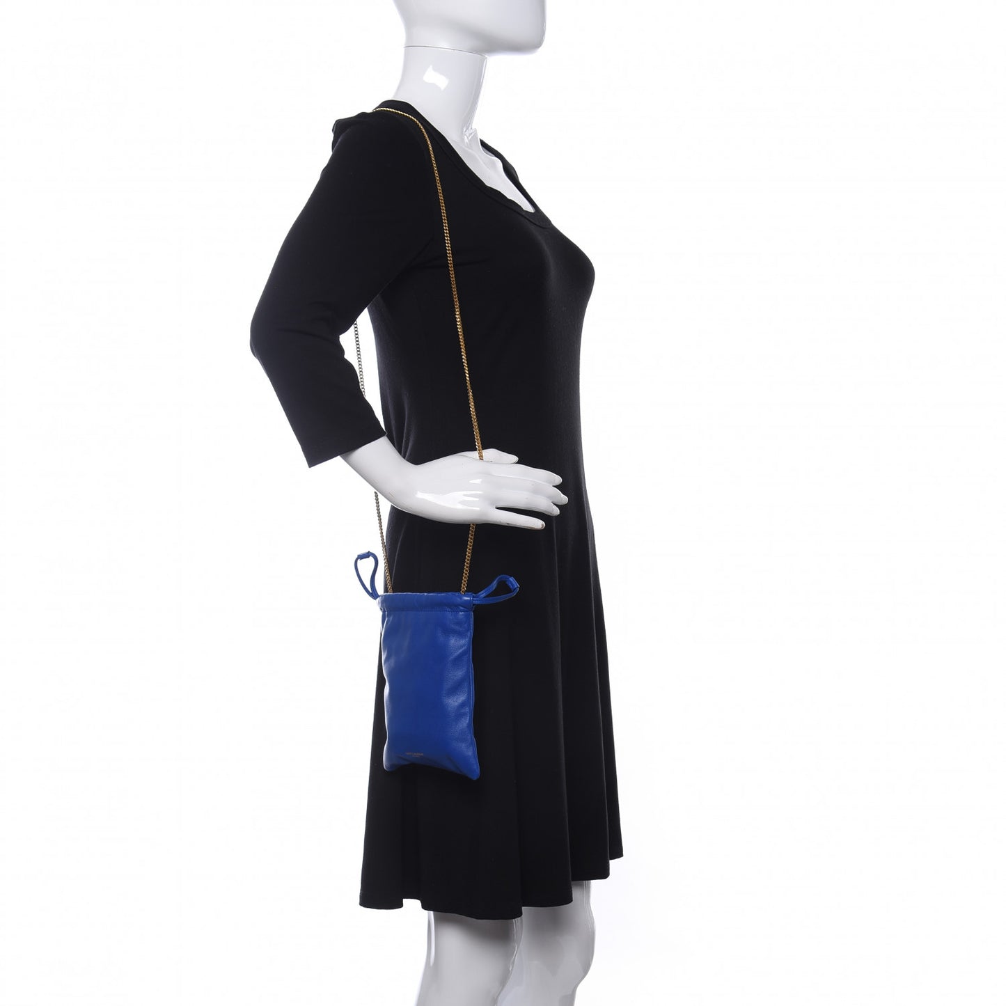 Lambskin Paris Drawstring Pouch Bleu Majorelle