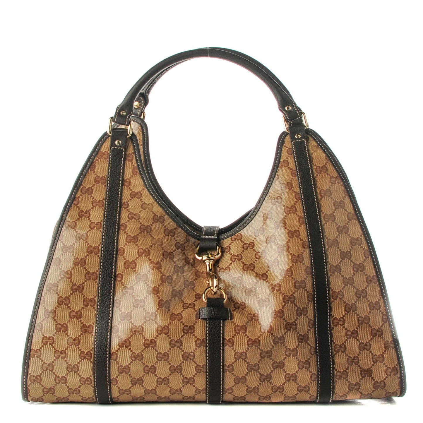Crystal Monogram Dollar Calfskin Medium Joy Shoulder Bag Beige Ebony Testa Di Moro