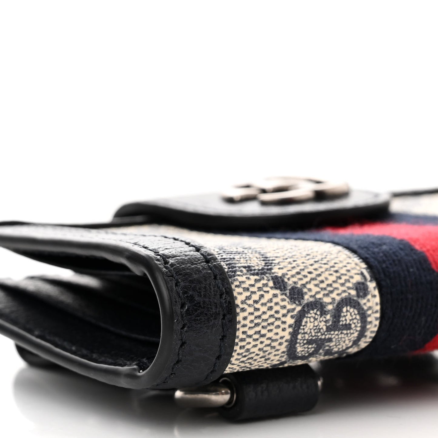 GG Supreme Monogram Textured Calfskin Web Mini Ophidia Multi Pouch Beige Blue