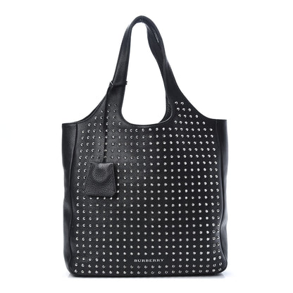 Burberry Brit Studded Calfskin Shopper Medium Black 1 of 11
