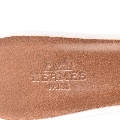 Hermes Calfskin Oasis Sandals 37 White 6 of 8