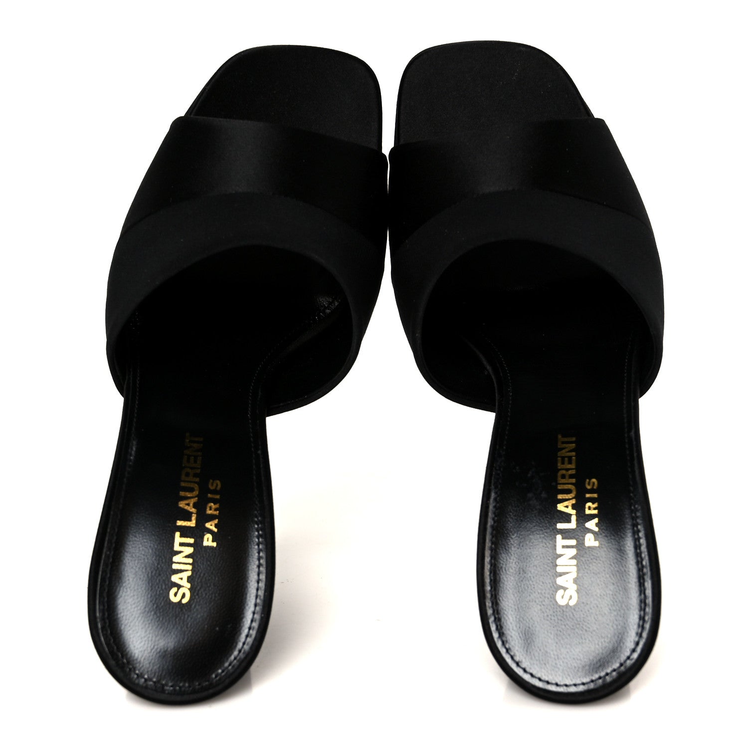 Saint Laurent Crepe Satin Boogie 110 Mule Sandals 37 Black 2 of 10