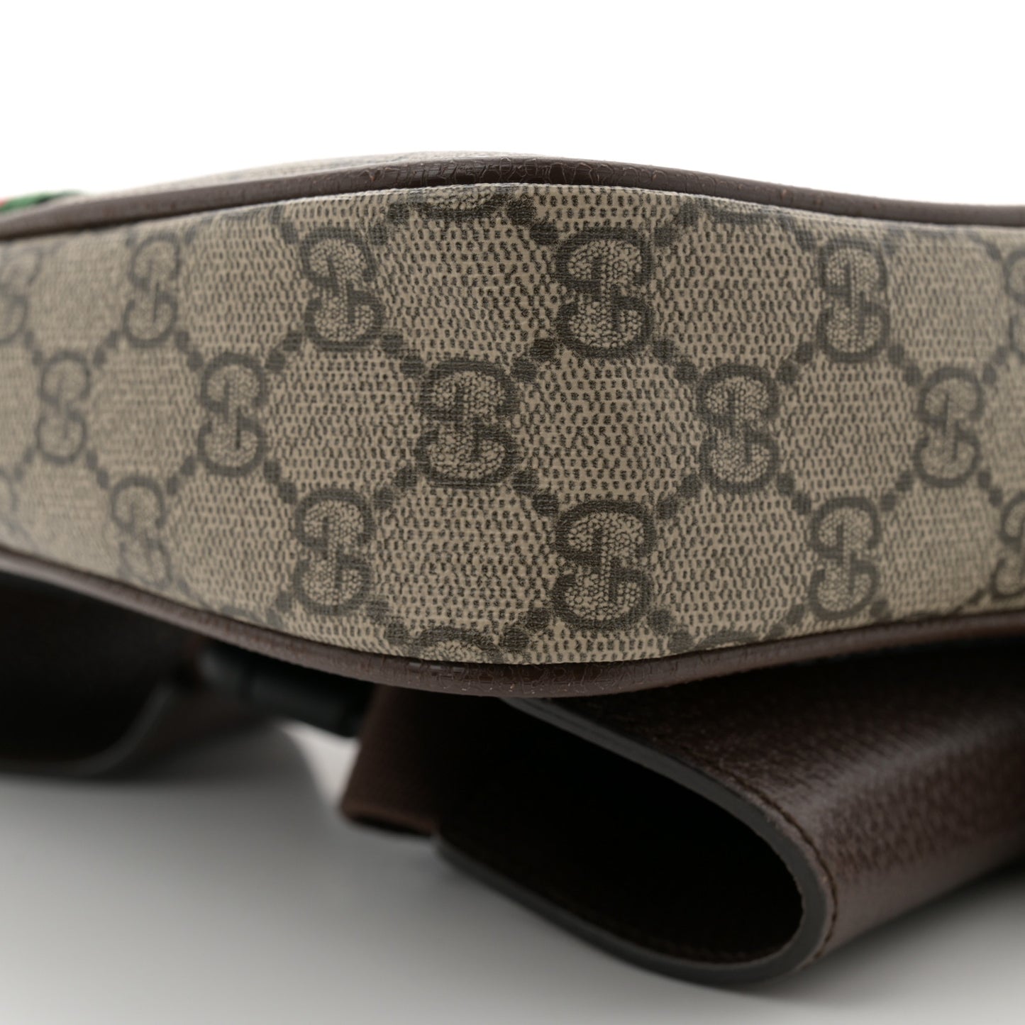 Soft GG Supreme Monogram Medium Ophidia Belt Bag Dark Brown