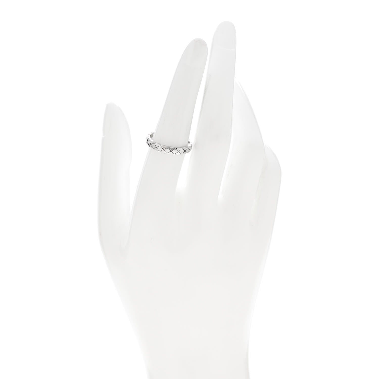 Chanel 18K White Gold Mini Coco Crush Ring 54 6.75 2 of 5