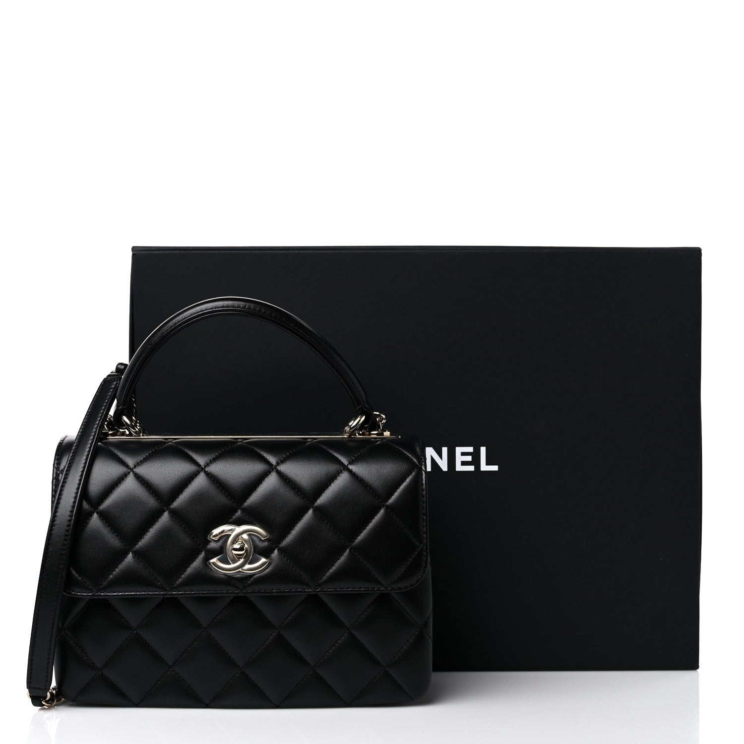 Chanel Lambskin Quilted Small Trendy CC Dual Handle Flap Bag Black 10 of 10