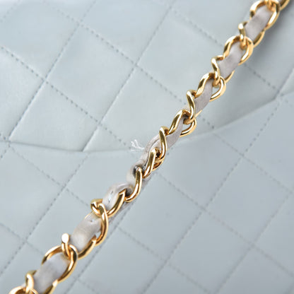 Chanel Lambskin Quilted Medium Double Flap Light Blue 14 of 14