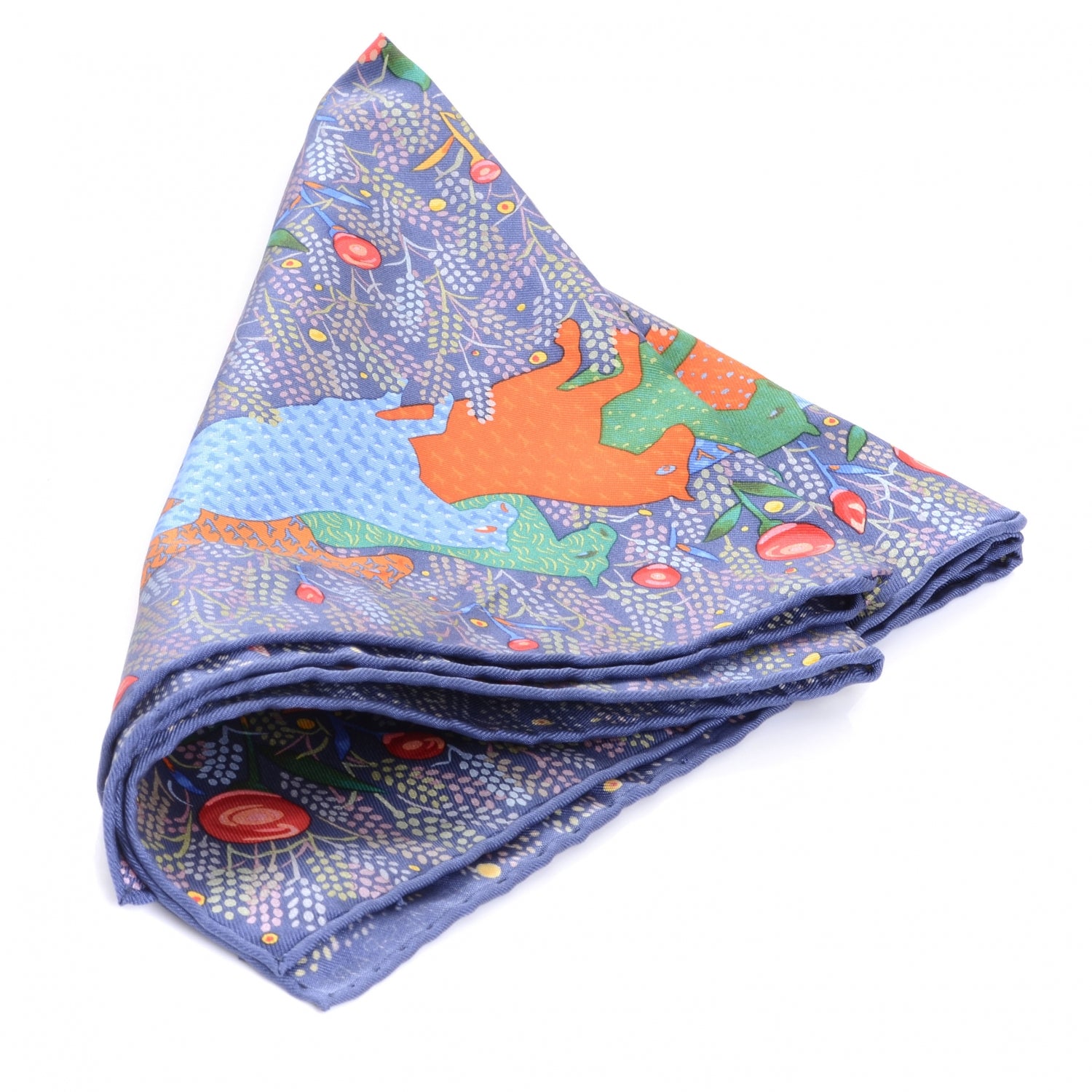 Hermes Silk Cavale Joyeuse Pocket Square Scarf 6 of 6