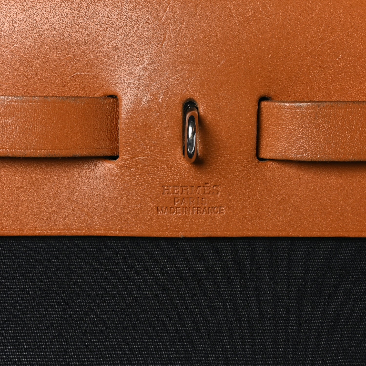 Hermes Toile Vache Calfskin Herbag 30 PM Black Natural 15 of 23