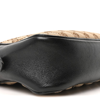 Gucci Monogram Matelasse Diagonal Small GG Marmont Chain Shoulder Bag Beige Black 9 of 10