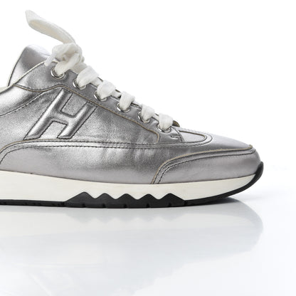 Hermes Metallic Nappa Womens Trail Sneakers 37 Gris Argente 14 of 22