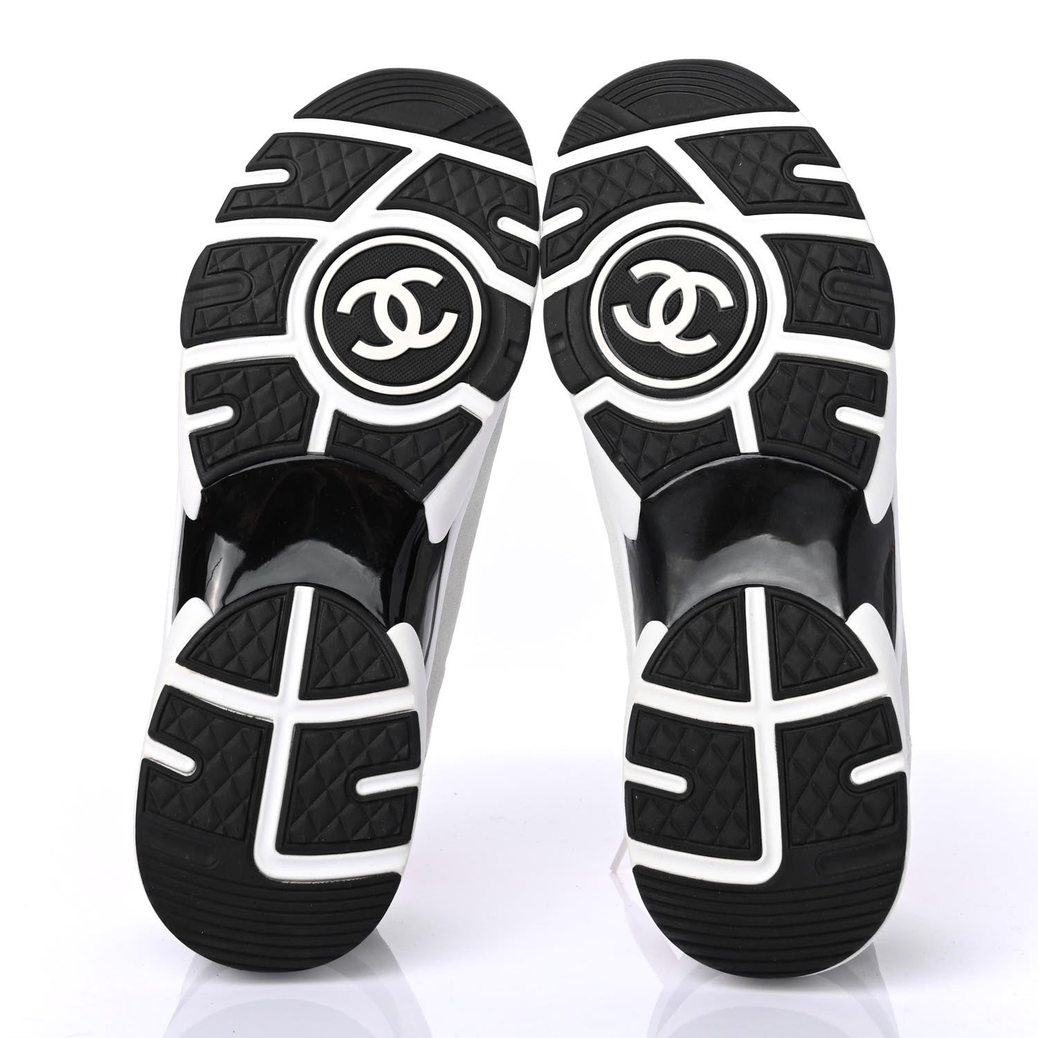 Chanel Calfskin Fabric Sneakers 41 White Silver Fluo Pink 4 of 4