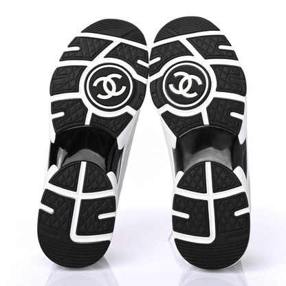 Chanel Calfskin Fabric Sneakers 41 White Silver Fluo Pink 4 of 4