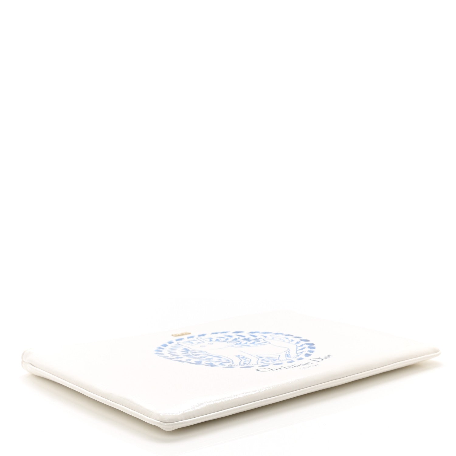 Christian Dior Vinyl Dog Cosmetic Pouch White Blue 4 of 7