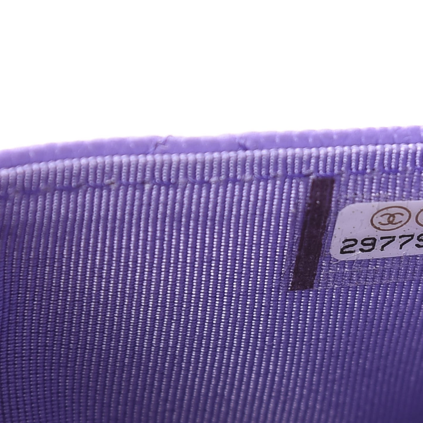 Caviar Quilted Flap Card Holder Wallet Purple