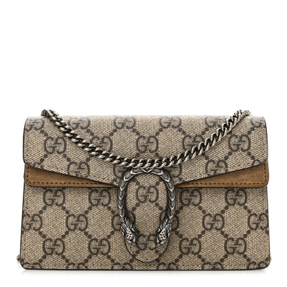 Gucci GG Supreme Monogram Super Mini Dionysus Shoulder Bag Taupe 1 of 11