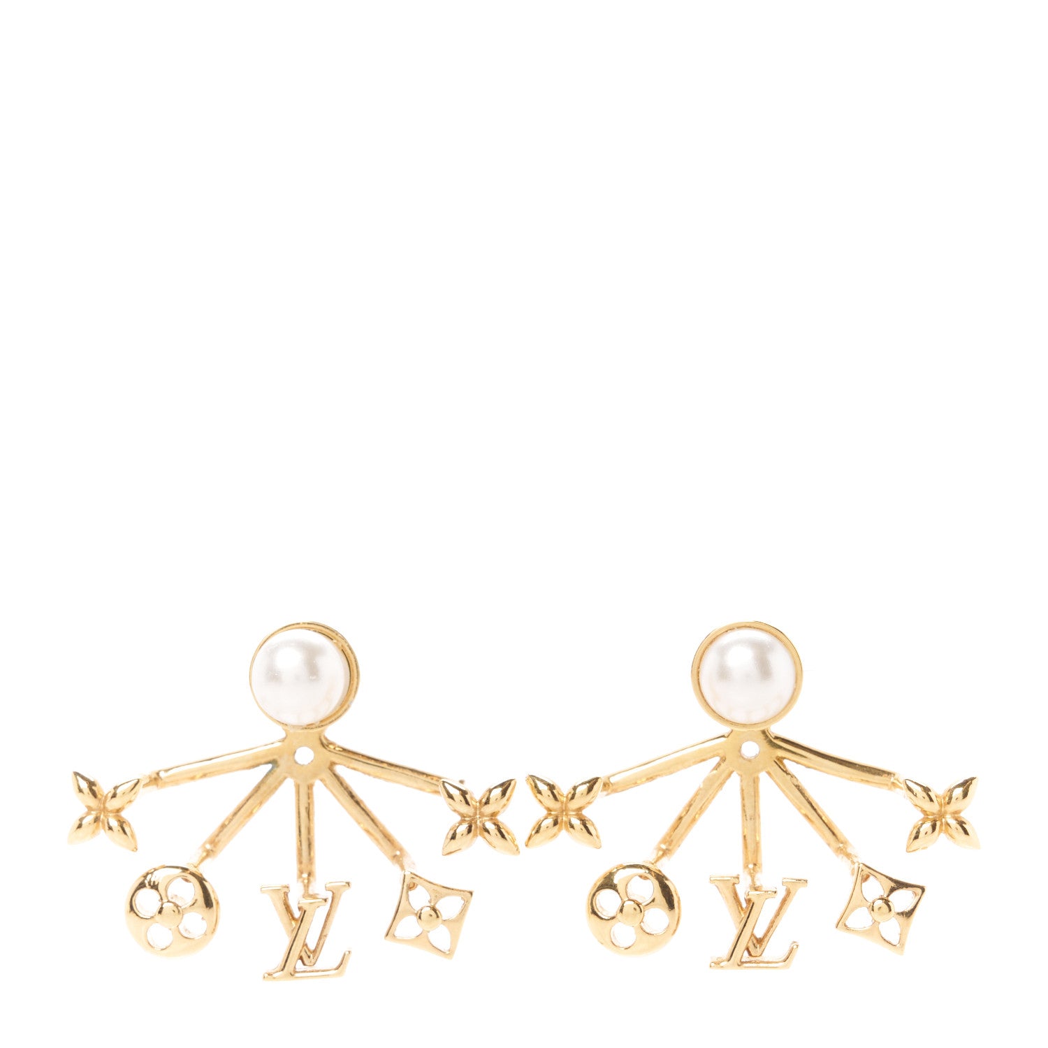 Louis Vuitton Pearl Cruiser Earrings Gold 1 of 5