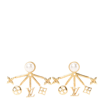 Louis Vuitton Pearl Cruiser Earrings Gold 1 of 5