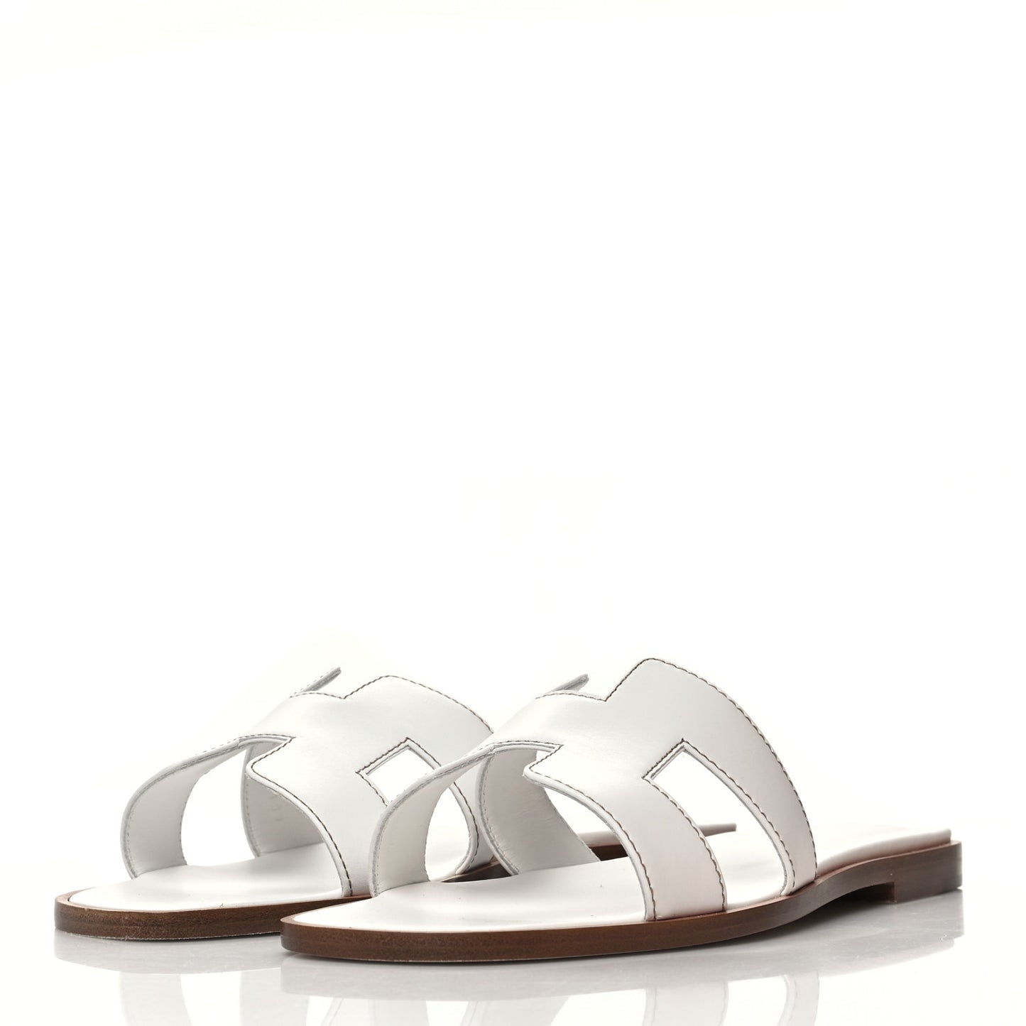 Box Calfskin Oran Sandals 37 White