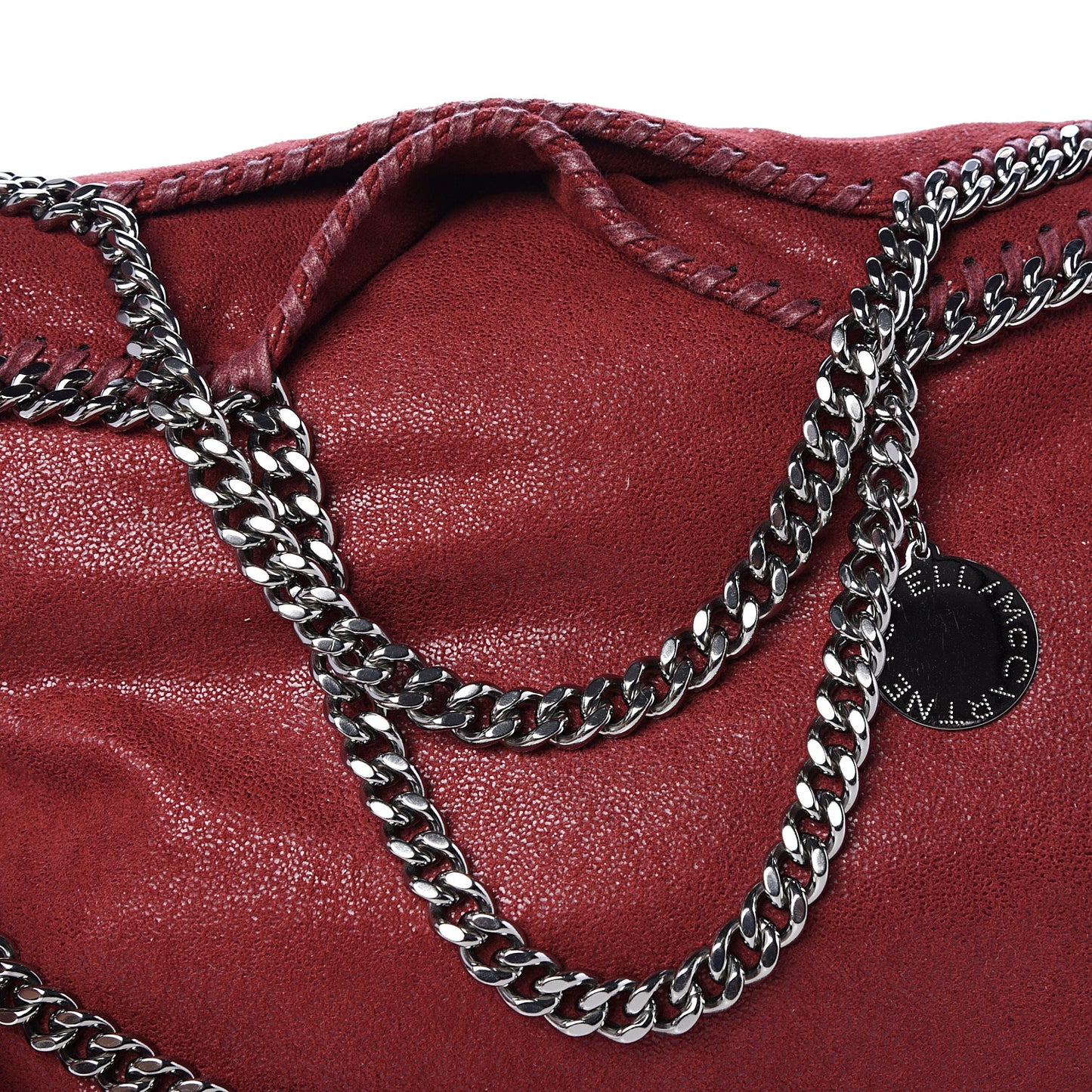 Shaggy Deer Falabella Fold Over Tote Burgundy