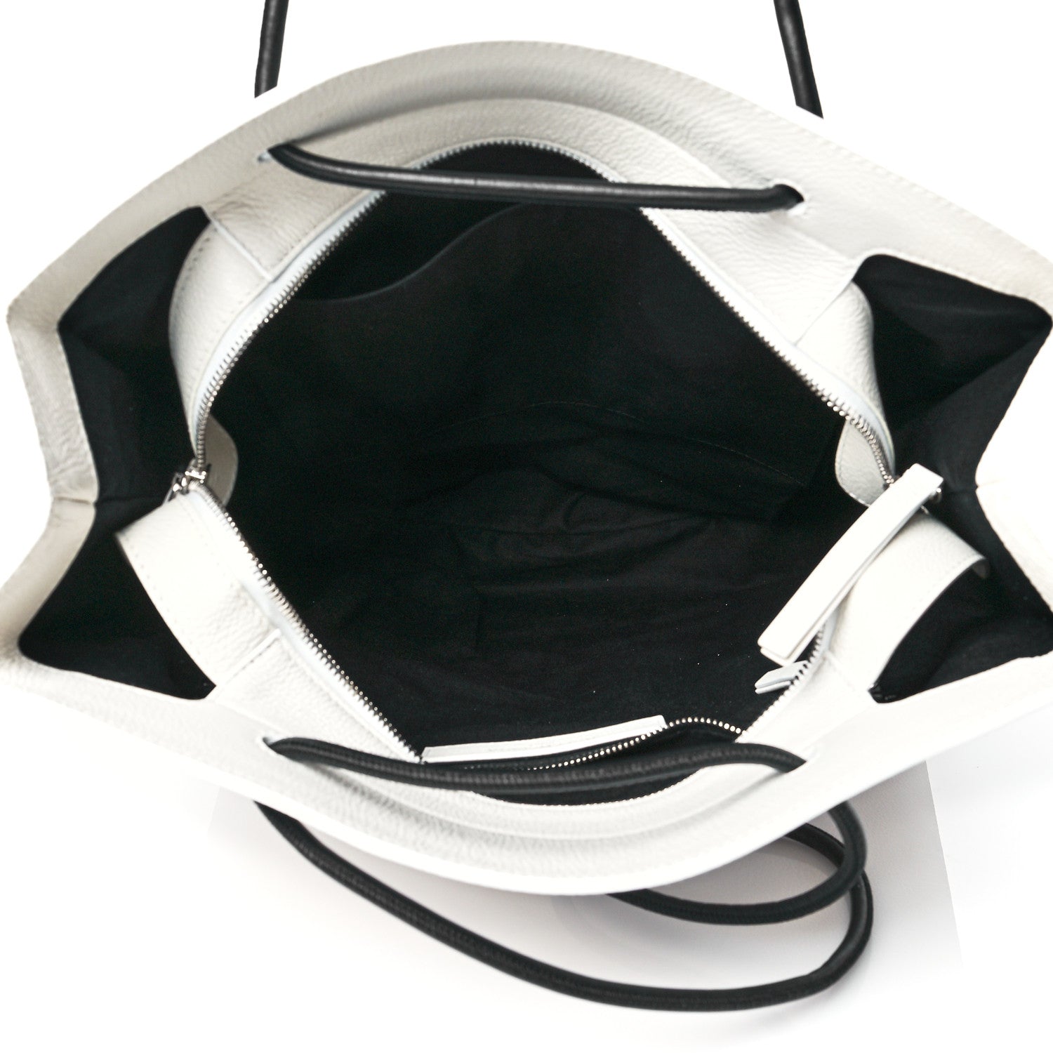 Balenciaga Calfskin Medium Logo North South Shopping Tote White 5 of 10