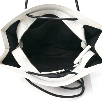 Balenciaga Calfskin Medium Logo North South Shopping Tote White 5 of 10