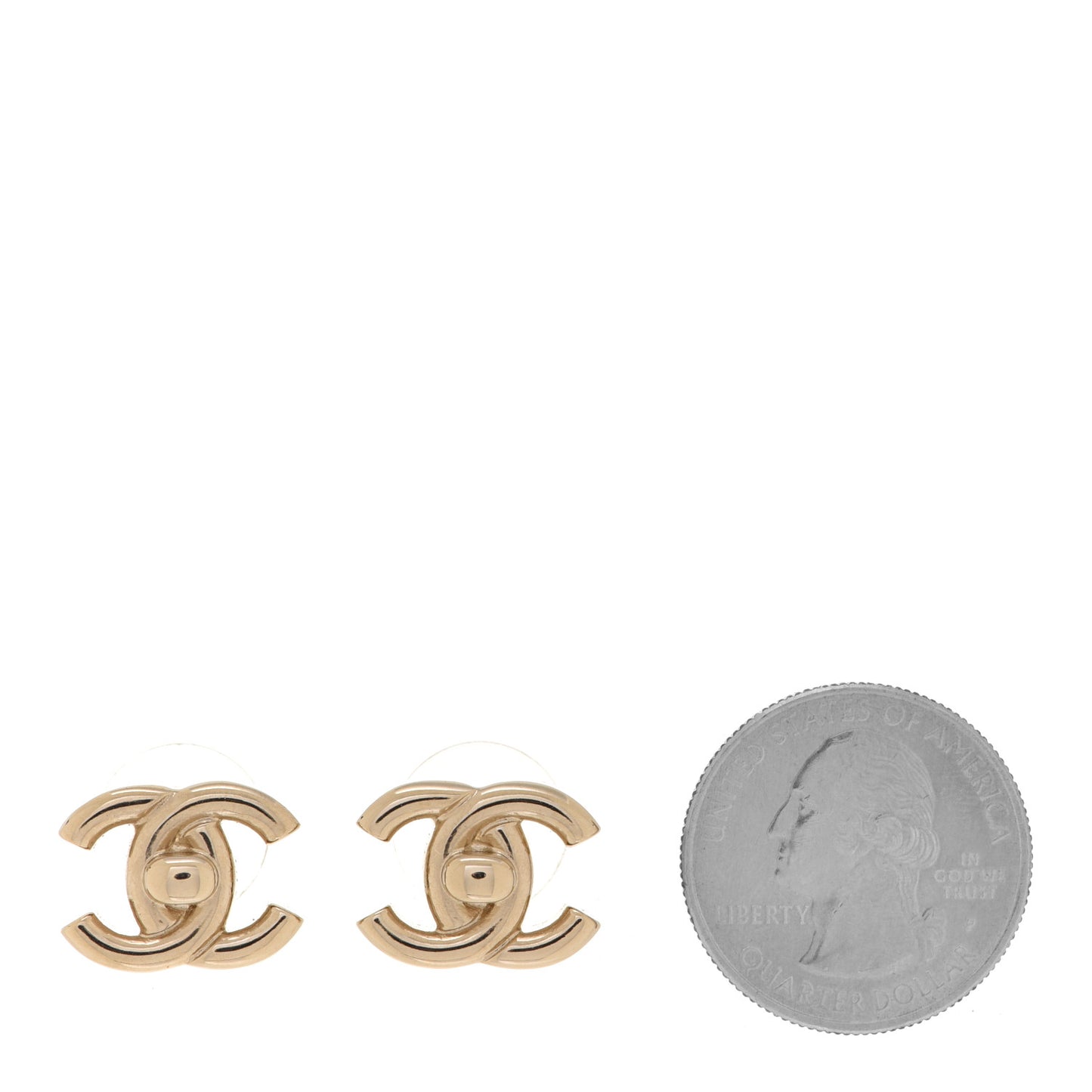Metal CC Turnlock Earrings Gold