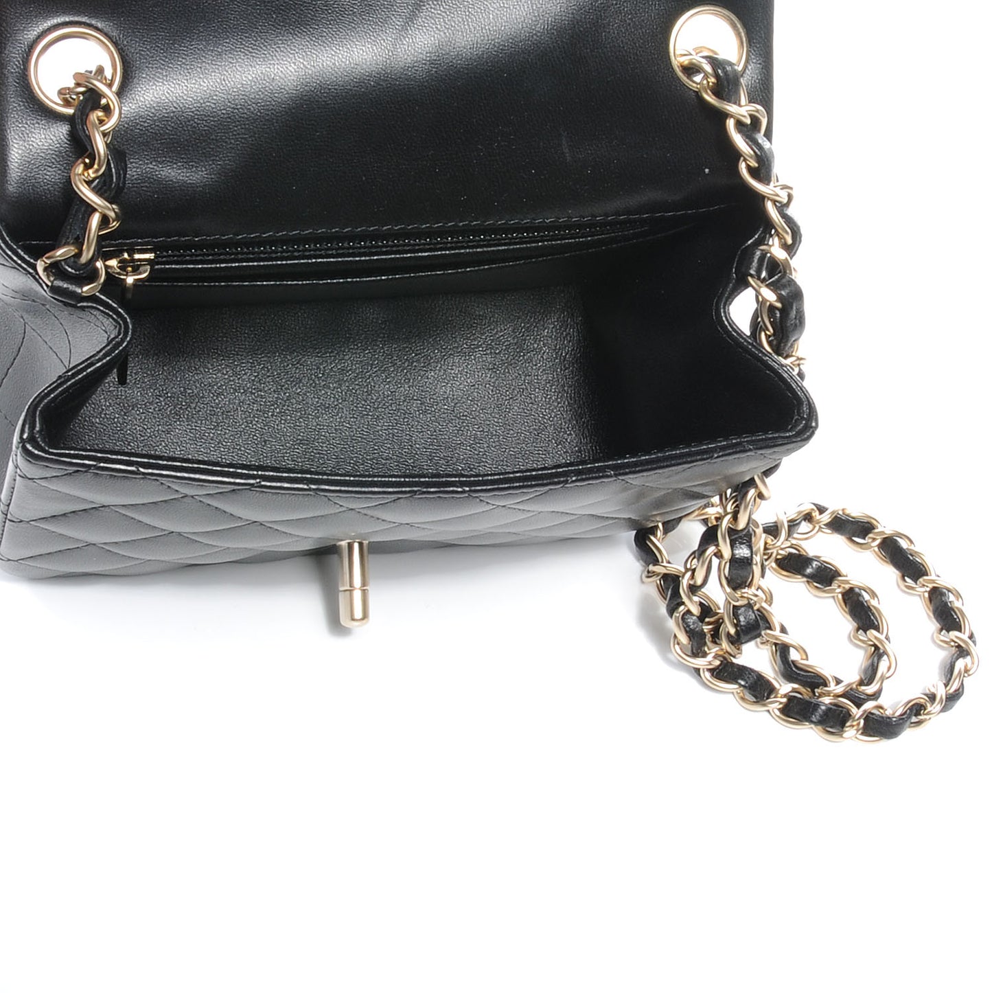 Lambskin Mini Square Flap Black