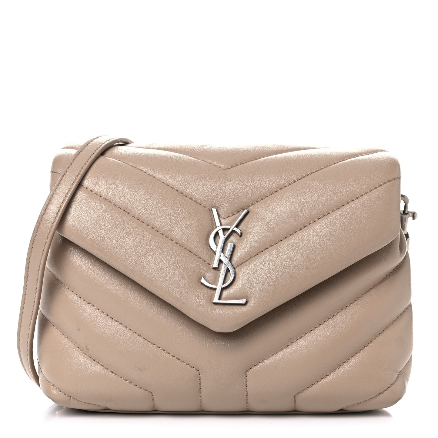 Calfskin Y Quilted Monogram Toy Loulou Crossbody Bag Dark Beige