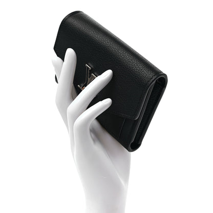 Louis Vuitton Soft Calfskin My Lockme Compact Wallet Black 2 of 7