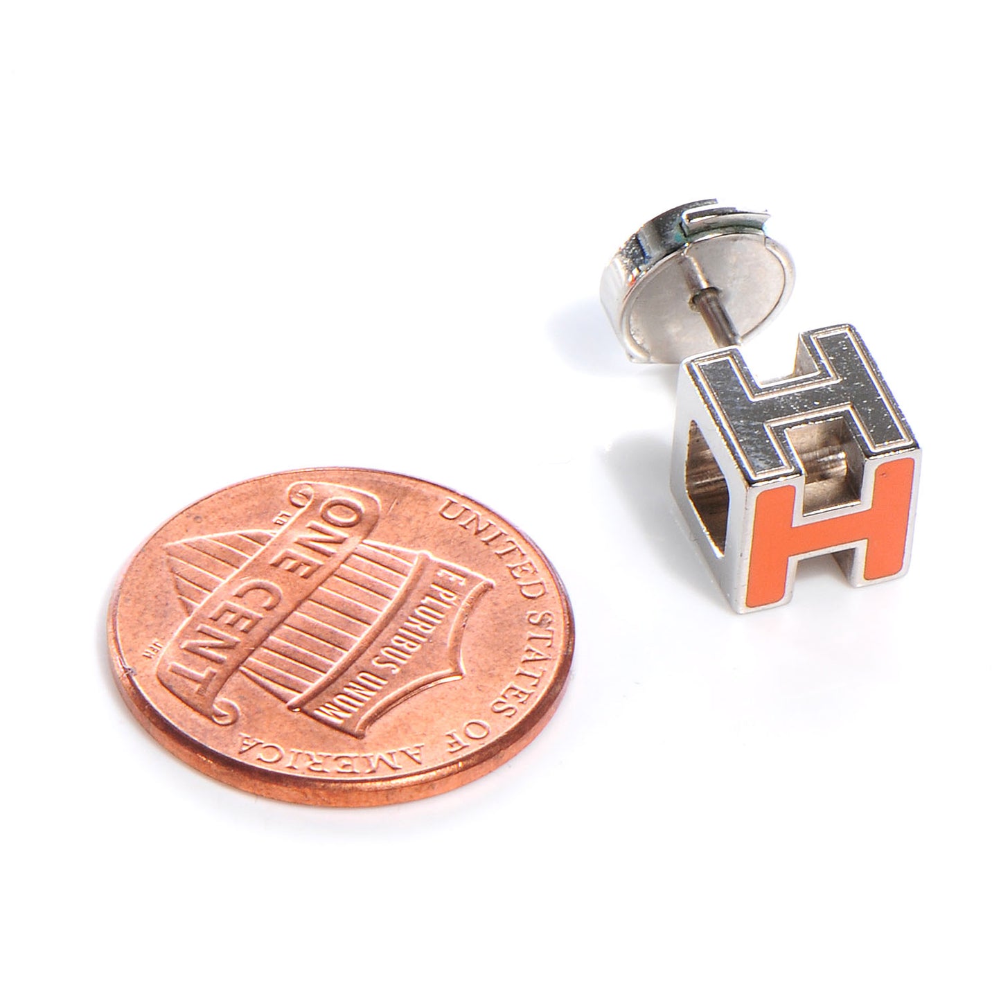 Enamel Cage d'H Earrings Orange