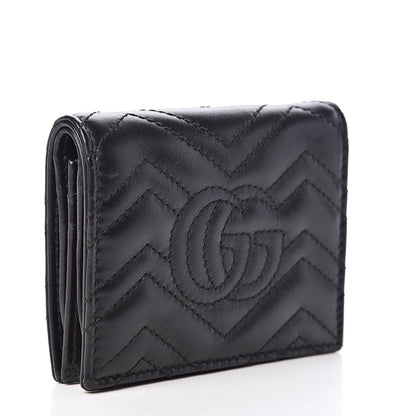 Gucci Calfskin Matelasse GG Marmont Card Case Black 3 of 7