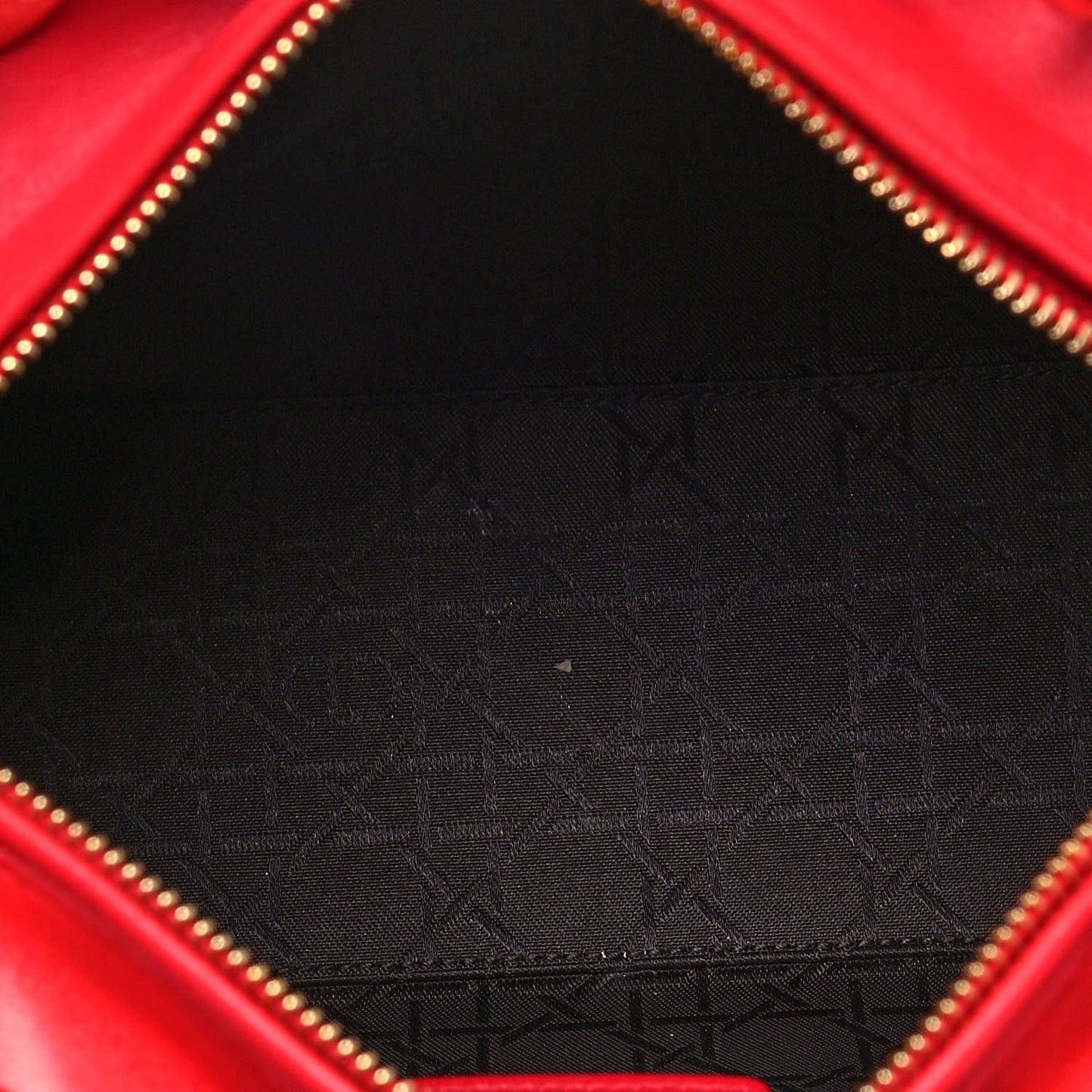 Lambskin Cannage Medium Lady Dior Red