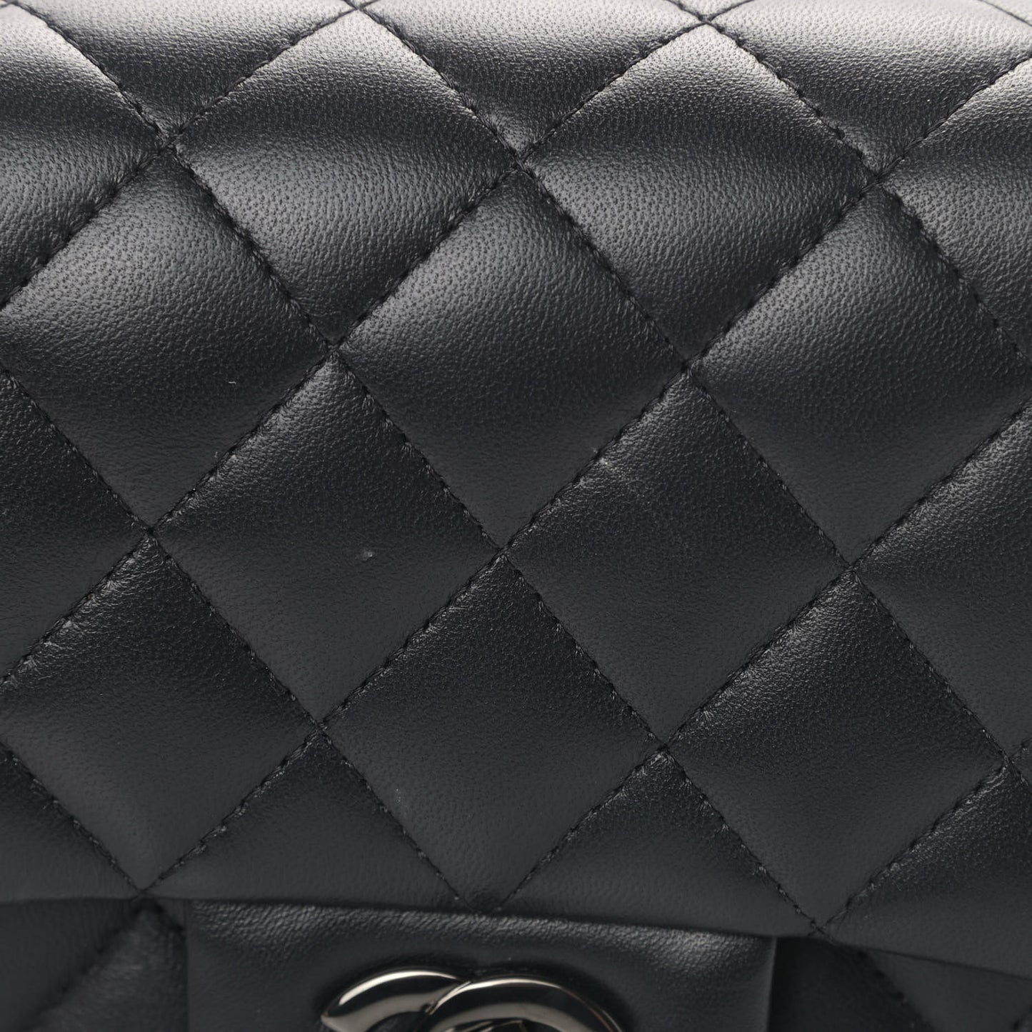 Lambskin Quilted Mini Square Flap So Black
