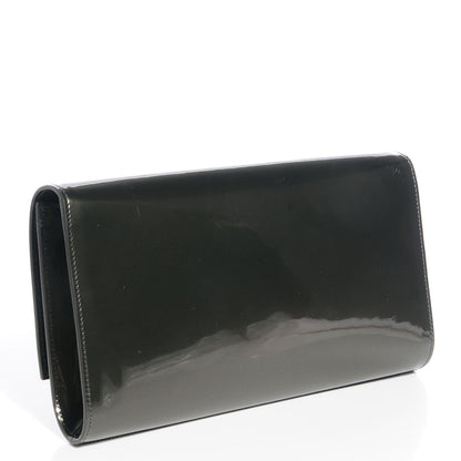 Saint Laurent Patent Large Belle De Jour Clutch Green 3 of 7