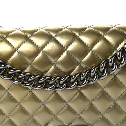 Chanel Metallic Patent Calfskin Quilted Medium Boy Flap Silver 8 of 15