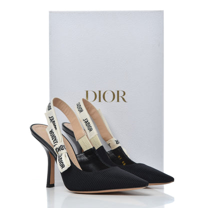 Christian Dior Technical Canvas Ribbon J'Adior Slingback 100mm Pumps 36 Black 15 of 15
