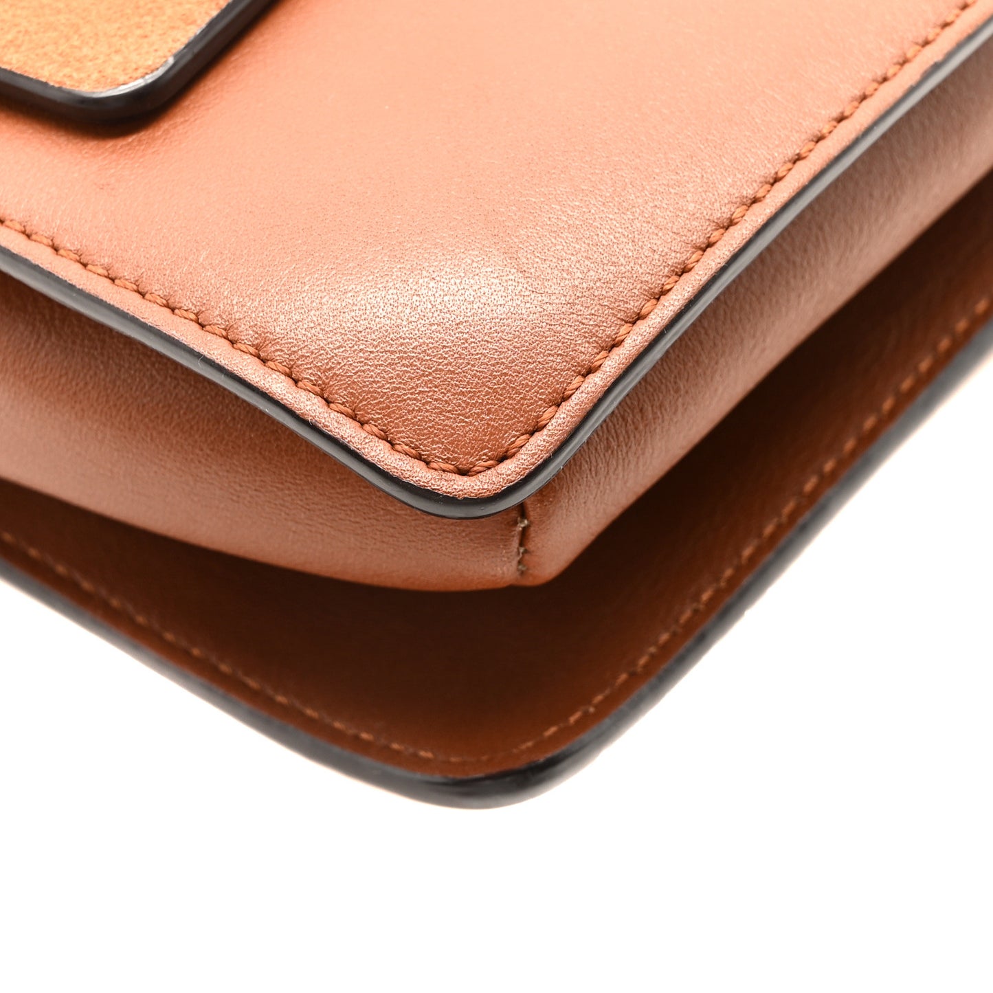Suede Calfskin Small Faye Shoulder Bag Tobacco