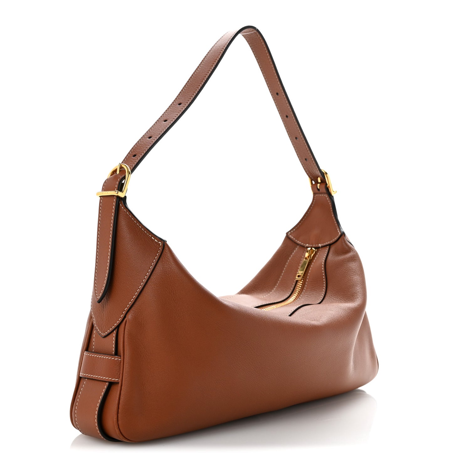 Supple Calfskin Medium Romy Shoulder Bag Tan