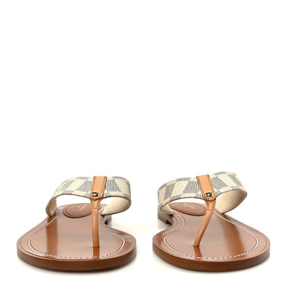 Louis Vuitton Damier Azur Sunny Flat Thong Sandals 37 3 of 8